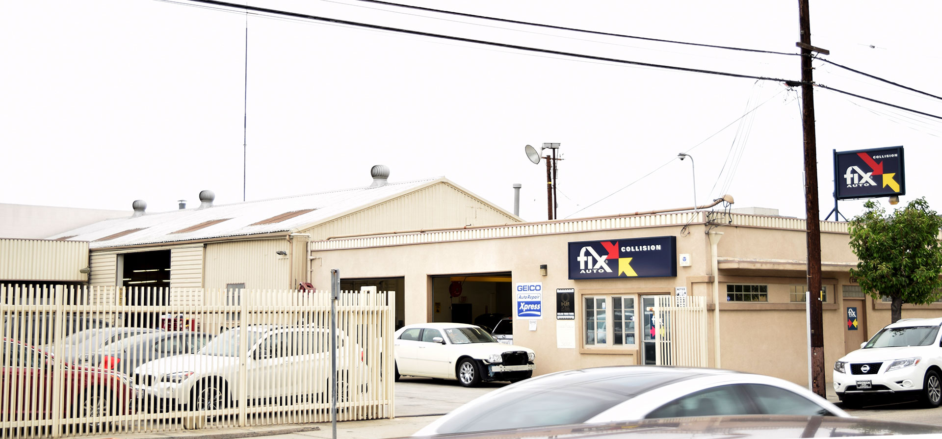 Fix Auto Long Beach Auto Body Shop Sign and Building Exterior